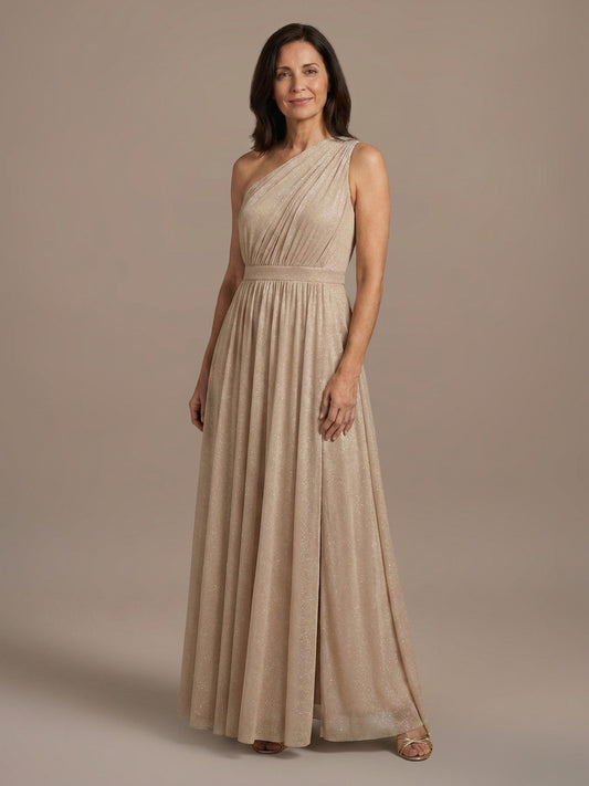 Vestido Largo Asimétrico con Brillo