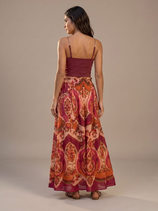 Conjunto de Top y Falda Estampado