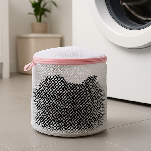 Bolsa de lavado junto a la lavadora