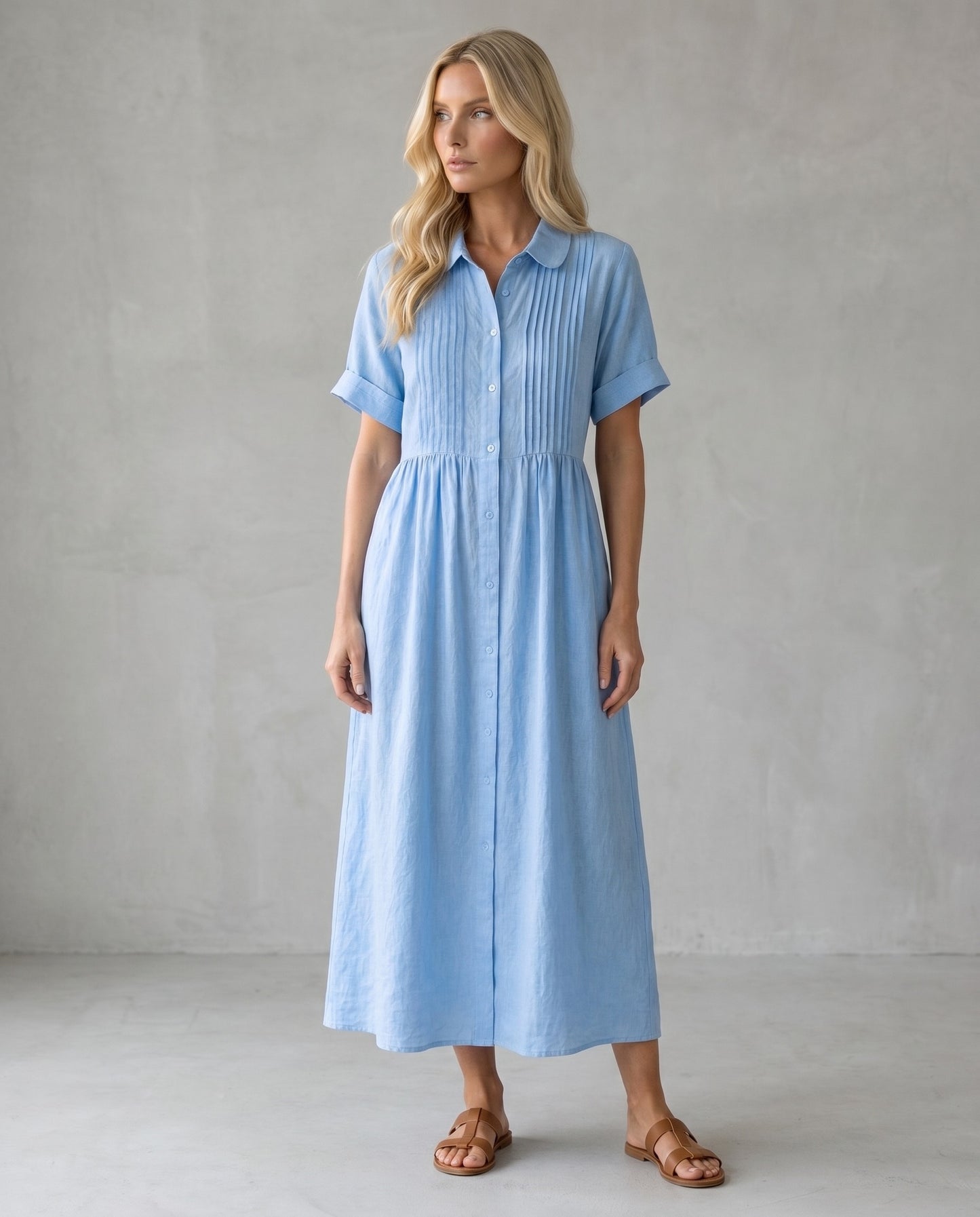Capri | Vestido Midi Camisero de Lino