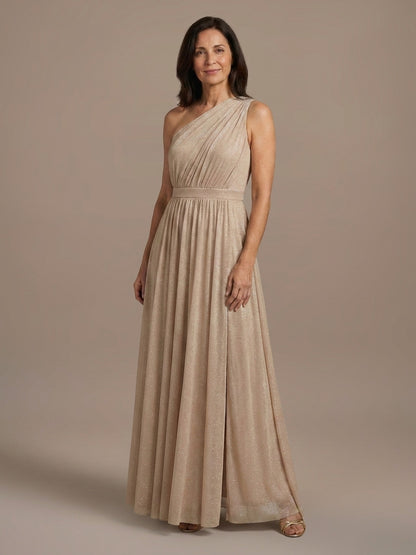 Vestido Largo Asimétrico con Brillo