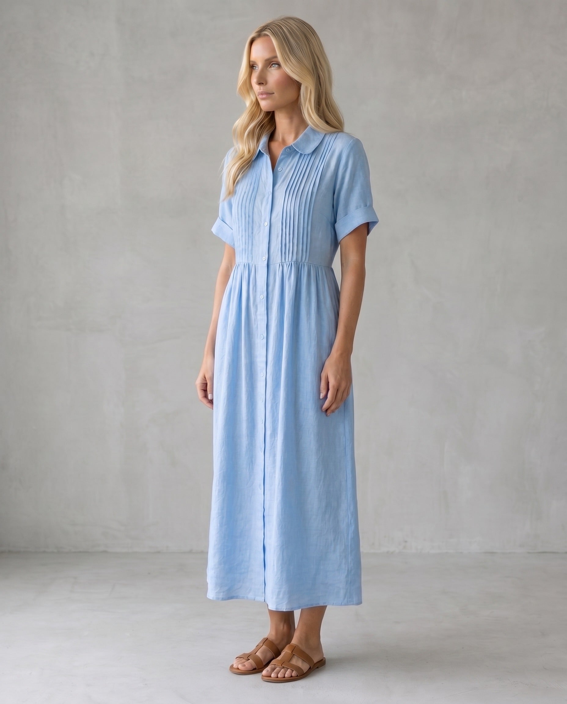 Capri | Vestido Midi Camisero de Lino