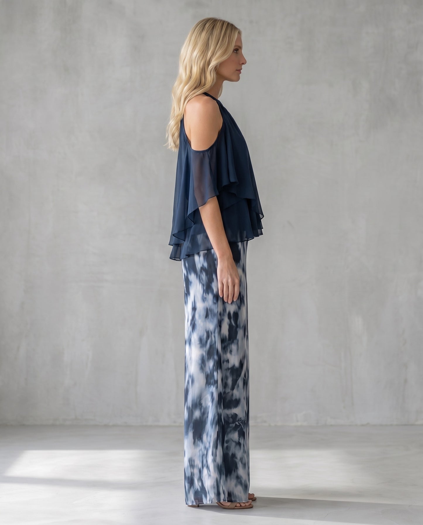 Élise | Conjunto Halter de Gasa y Pantalón Ancho