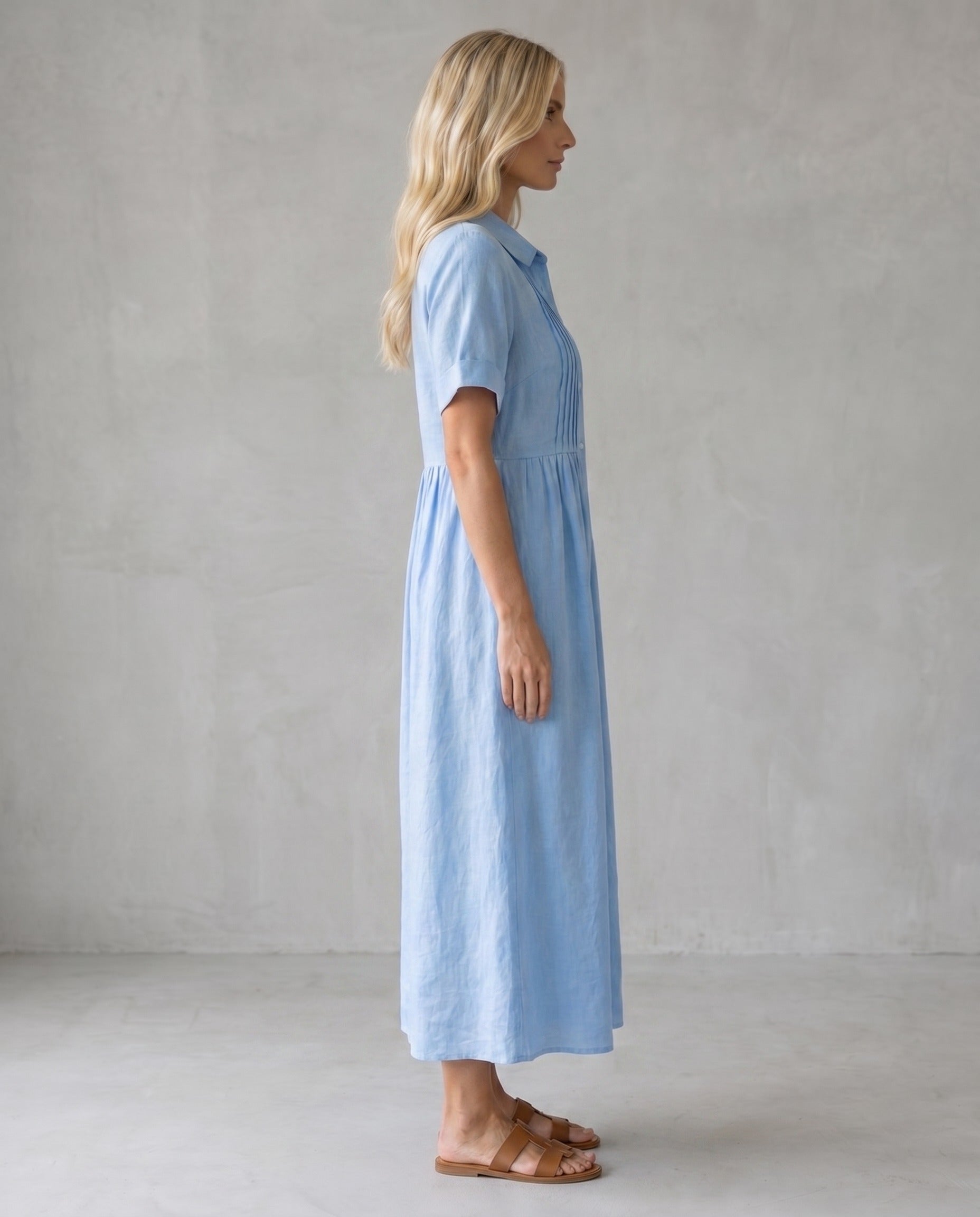 Capri | Vestido Midi Camisero de Lino