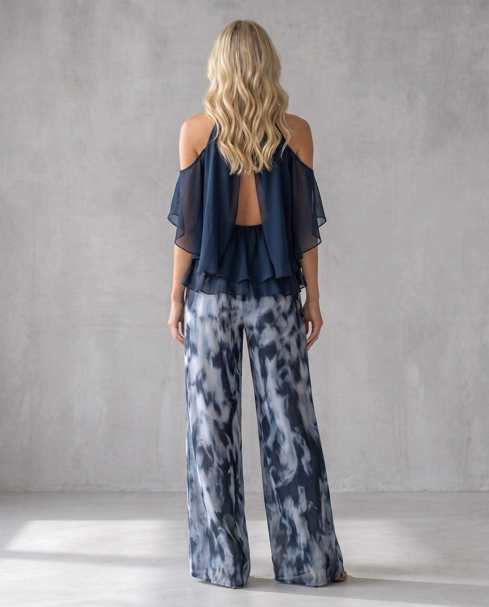 Élise | Conjunto Halter de Gasa y Pantalón Ancho