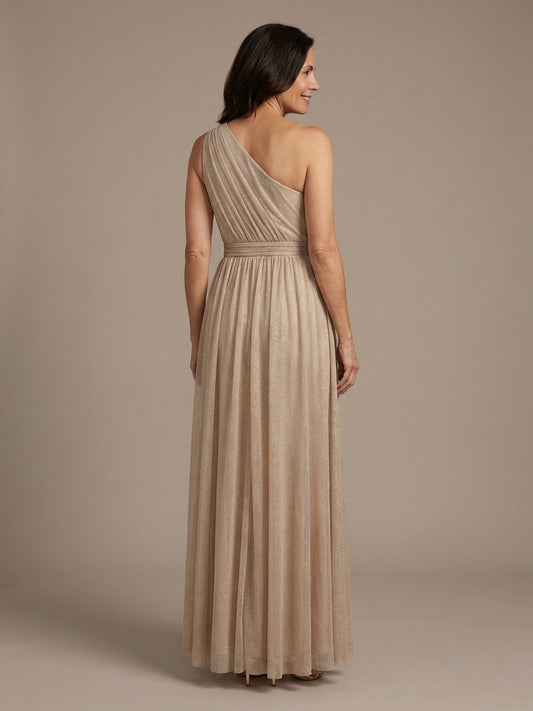 Vestido Largo Asimétrico con Brillo