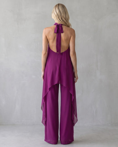Semme | Conjunto Halter de Gasa y Pantalón Palazzo