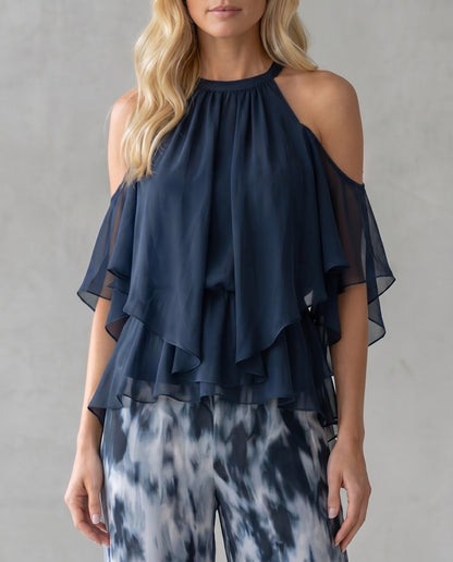 Élise | Conjunto Halter de Gasa y Pantalón Ancho