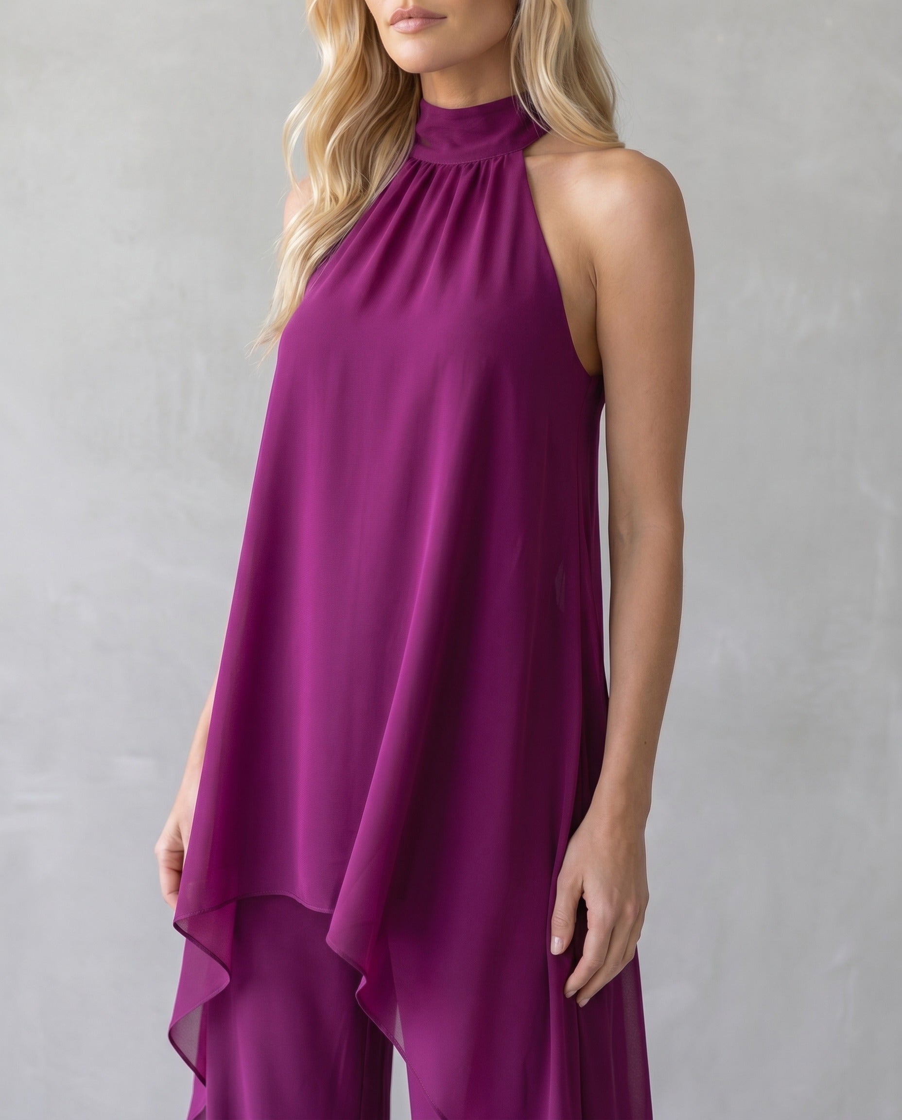 Semme | Conjunto Halter de Gasa y Pantalón Palazzo
