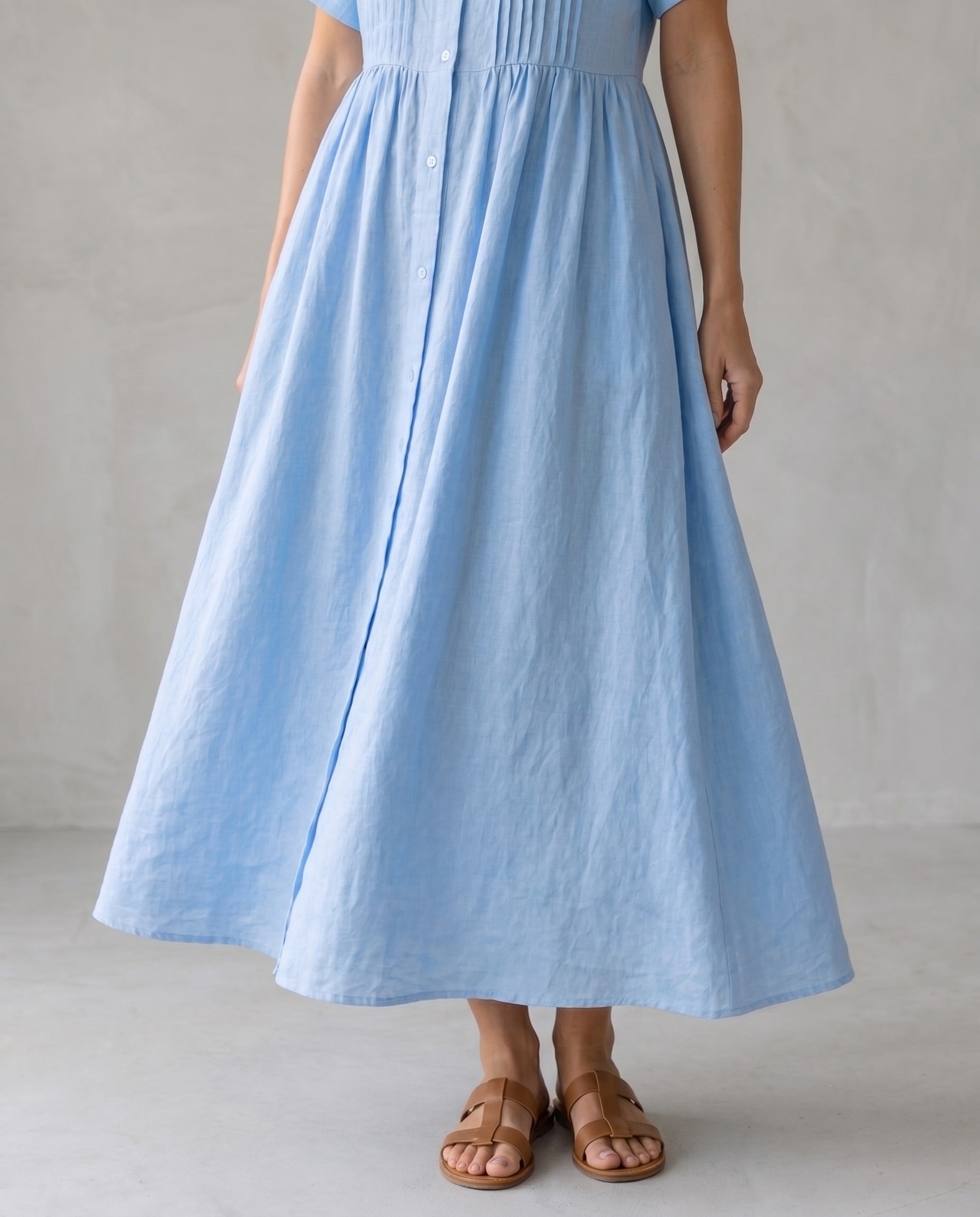 Capri | Vestido Midi Camisero de Lino