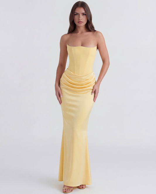 Vestido Rosalind – Amarillo Mantequilla