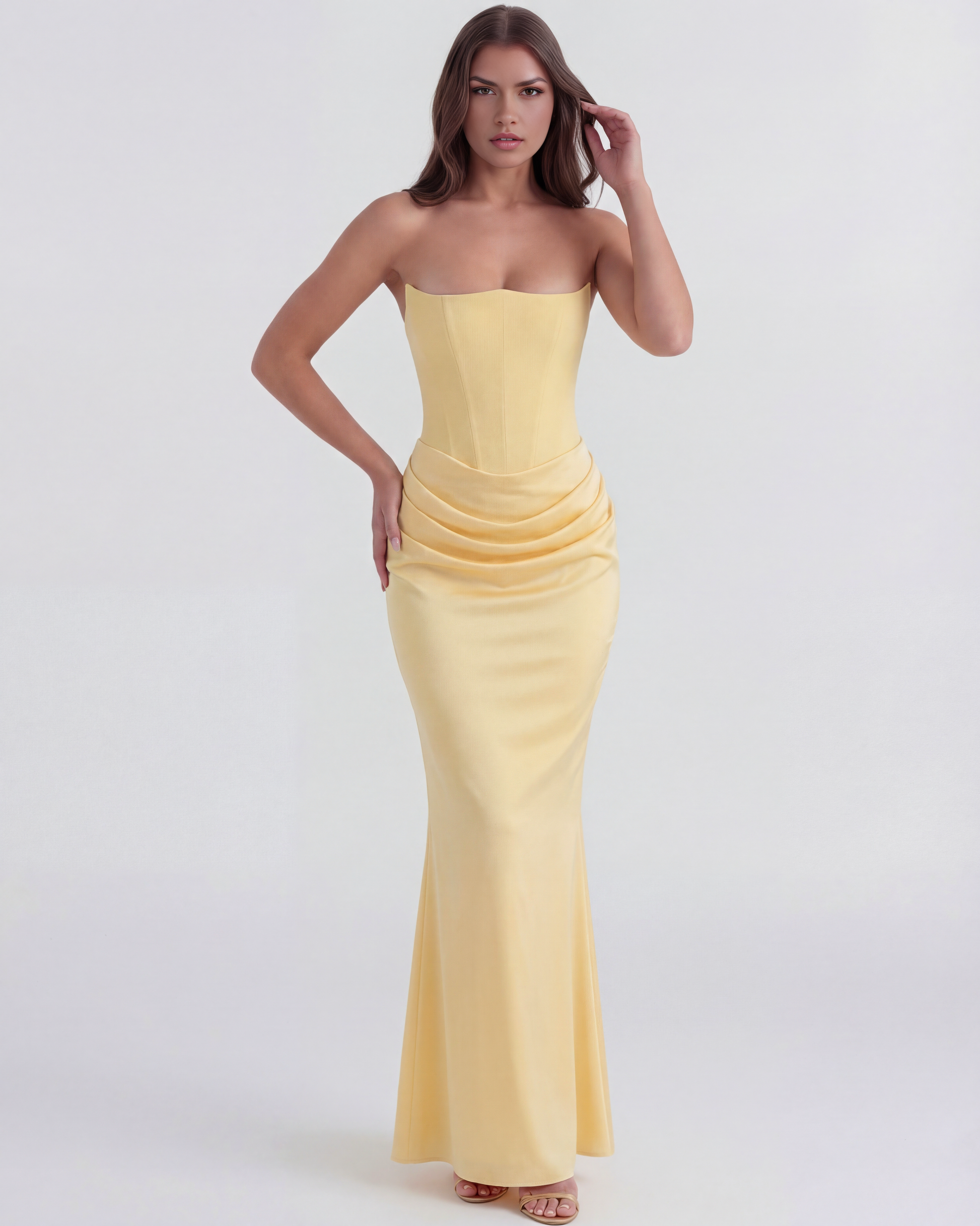 Vestido Rosalind – Amarillo Mantequilla