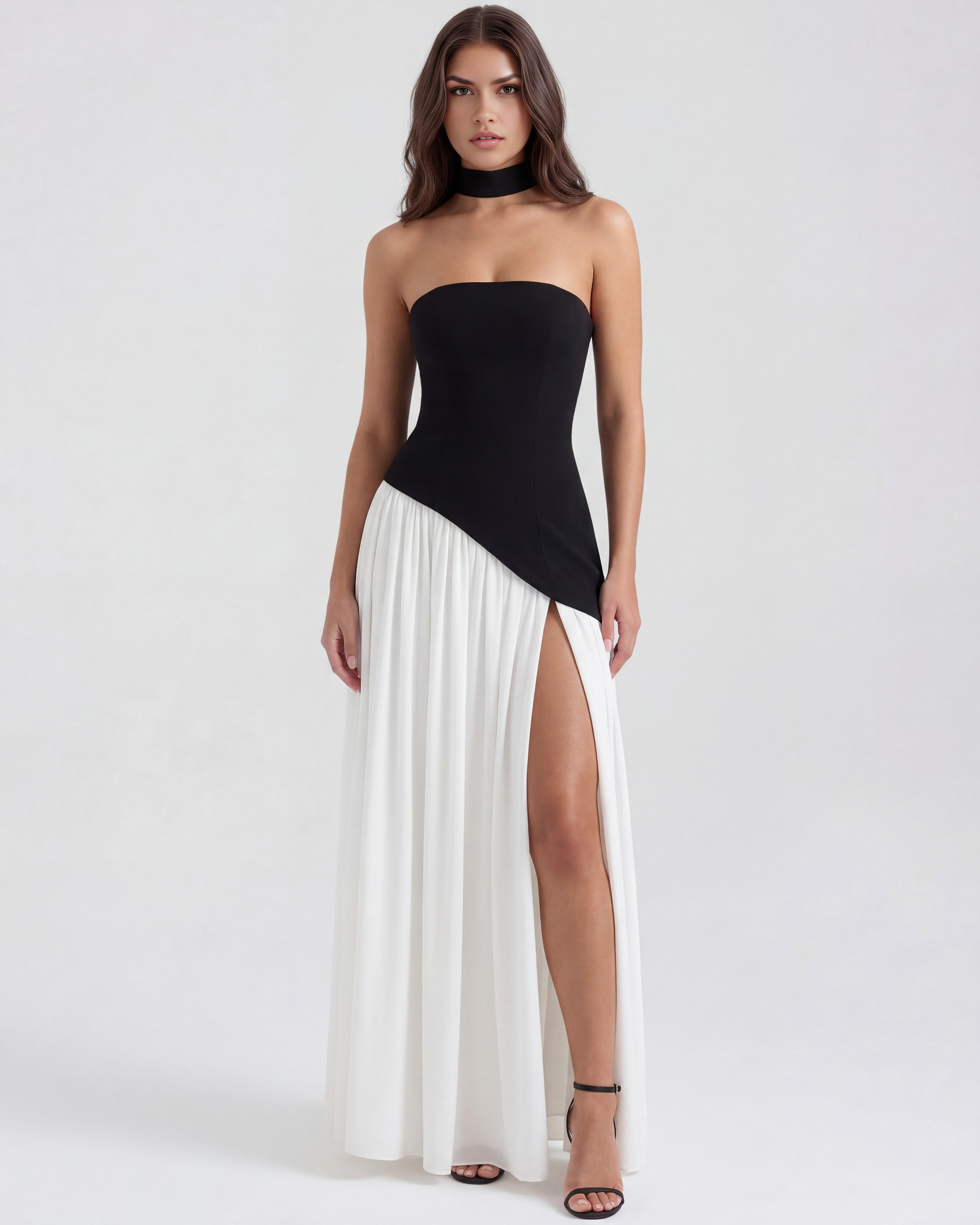 Vestido Serena – Blanco y Negro