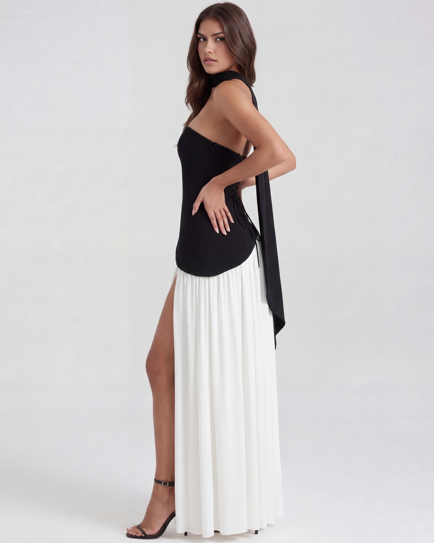 Vestido Serena – Blanco y Negro