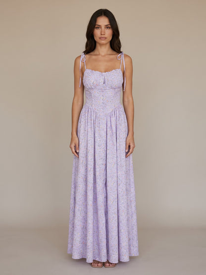 Vestido Largo Floral con Corsé