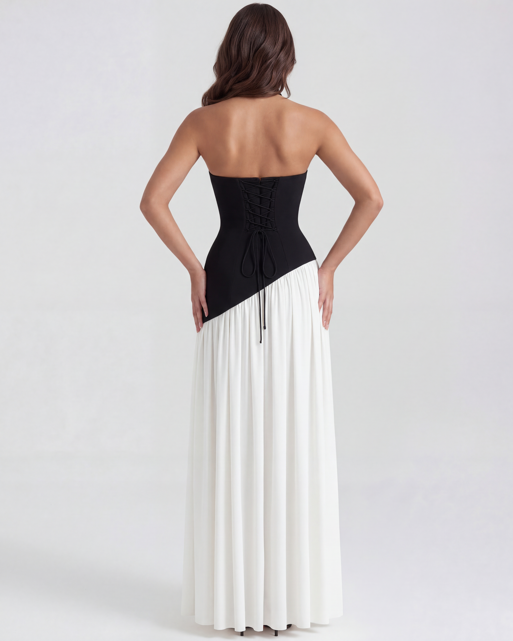 Vestido Serena – Blanco y Negro