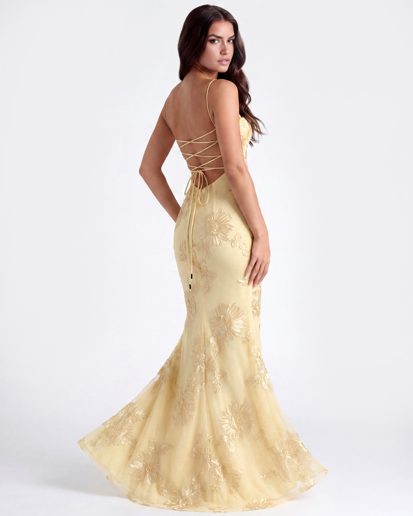 Vestido Celeste – Amarillo Mantequilla