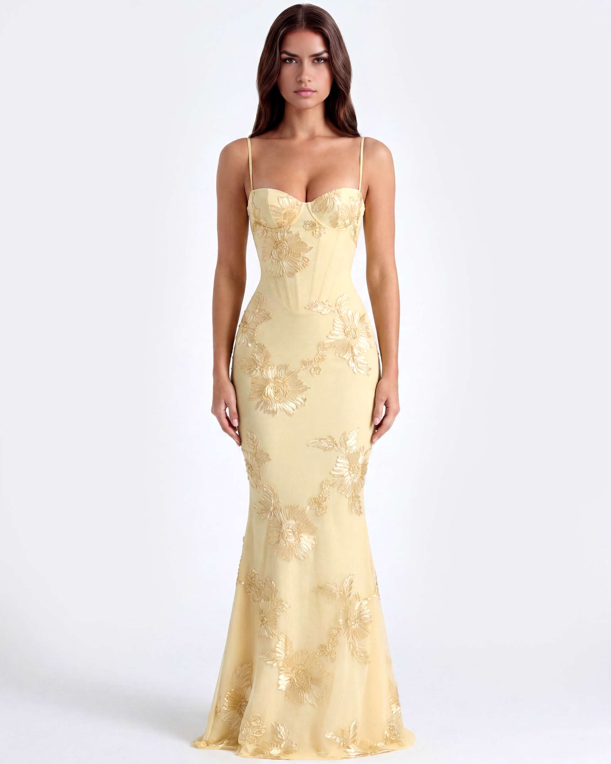 Vestido Celeste – Amarillo Mantequilla