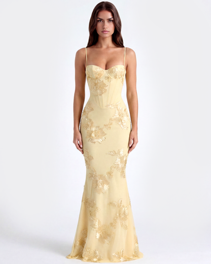Vestido Celeste – Amarillo Mantequilla