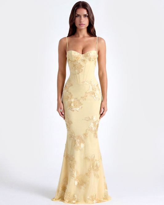 Vestido Celeste – Amarillo Mantequilla