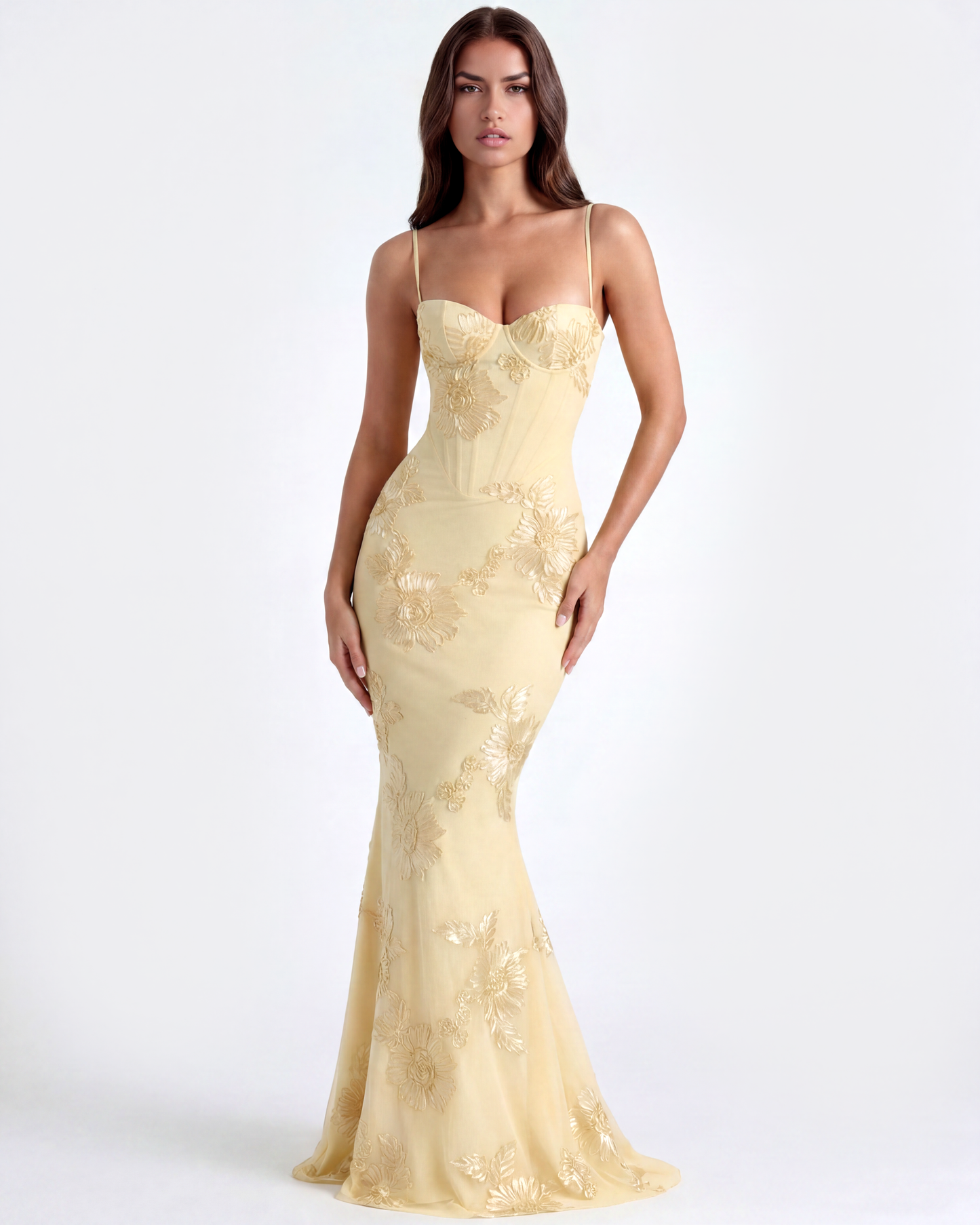 Vestido Celeste – Amarillo Mantequilla