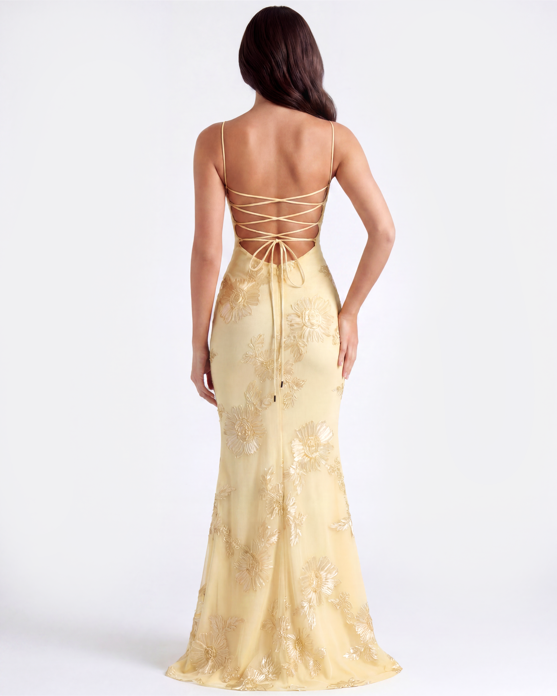 Vestido Celeste – Amarillo Mantequilla