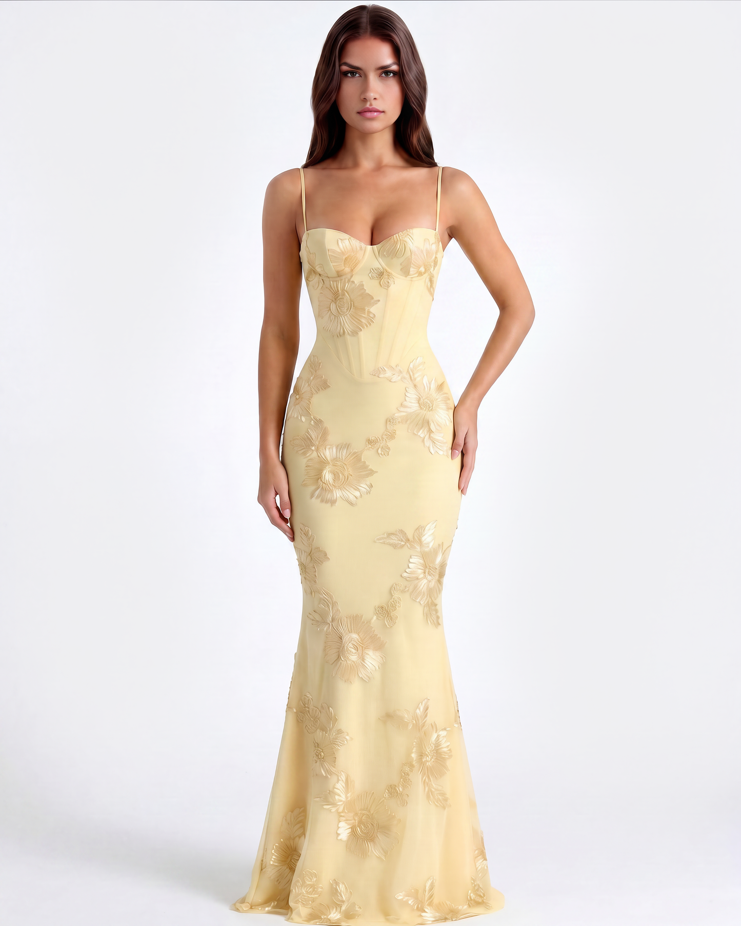 Vestido Celeste – Amarillo Mantequilla