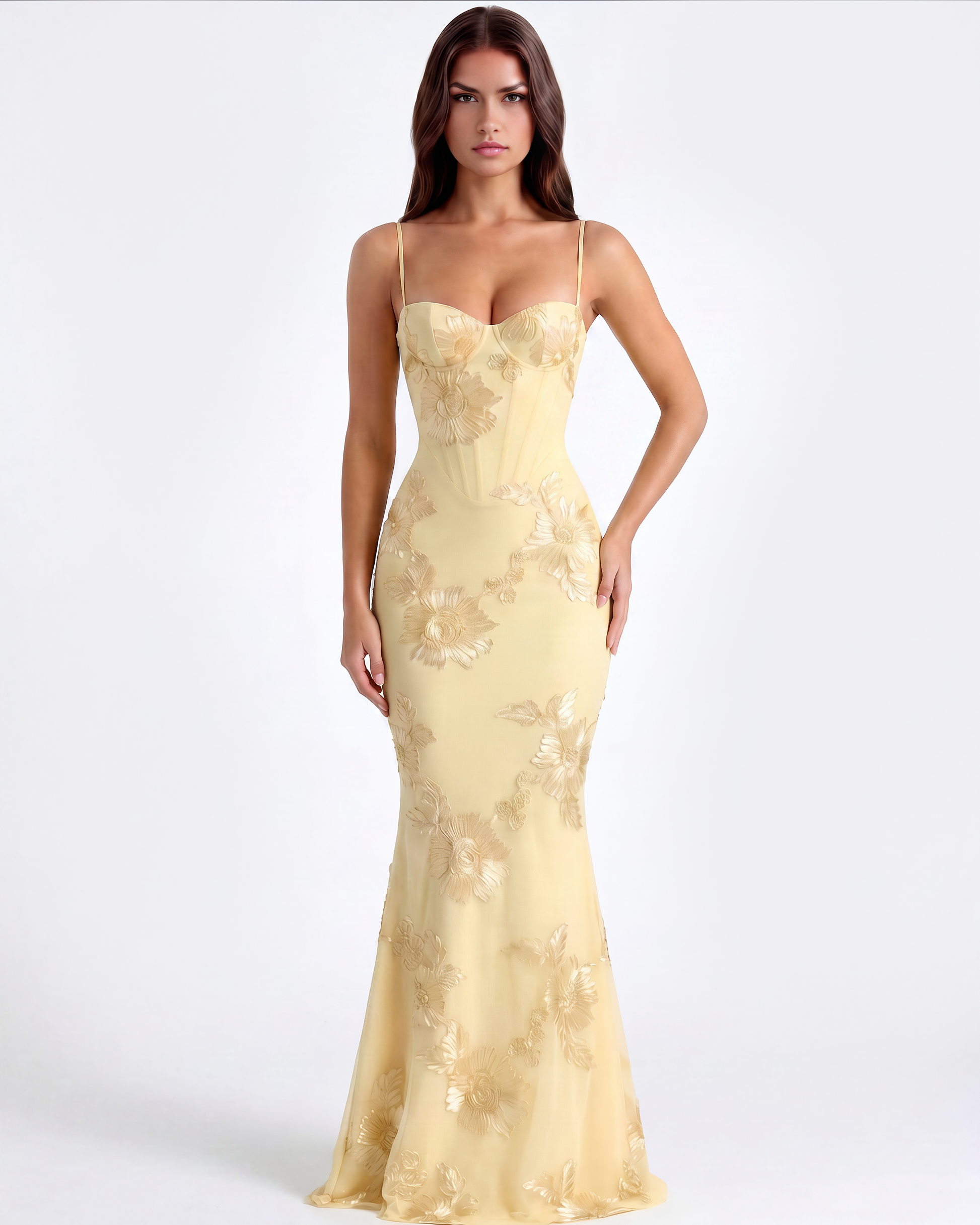 Vestido Celeste – Amarillo Mantequilla