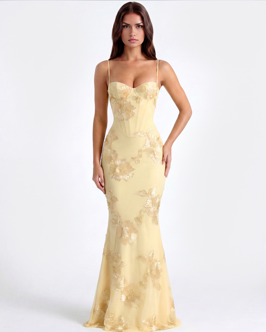 Vestido Celeste – Amarillo Mantequilla