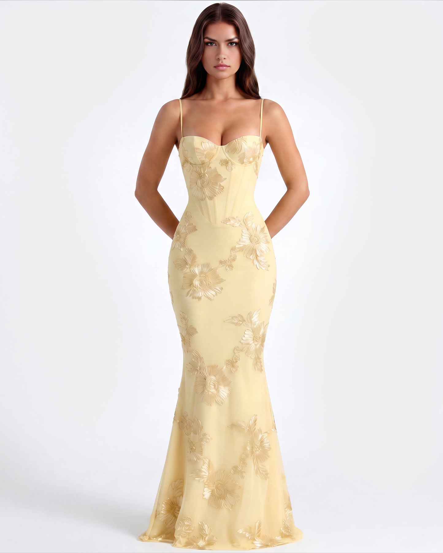Vestido Celeste – Amarillo Mantequilla