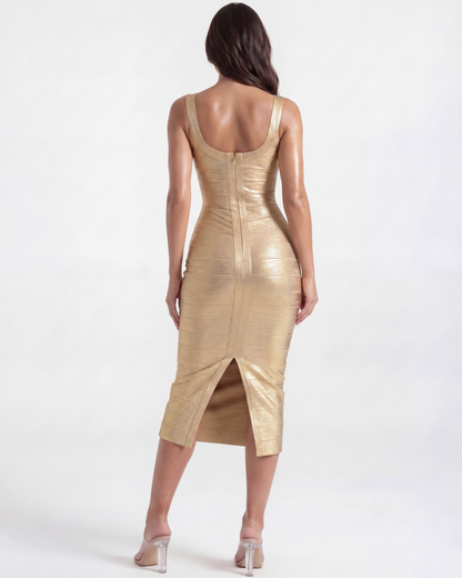 Vestido Beyoncé Midi – Dorado
