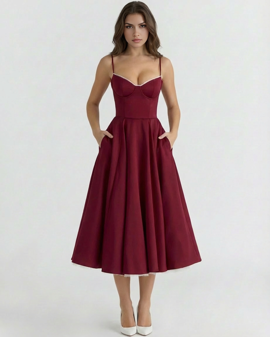 Vestido Selene – Burdeos