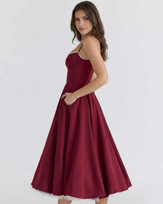 Vestido Selene – Burdeos