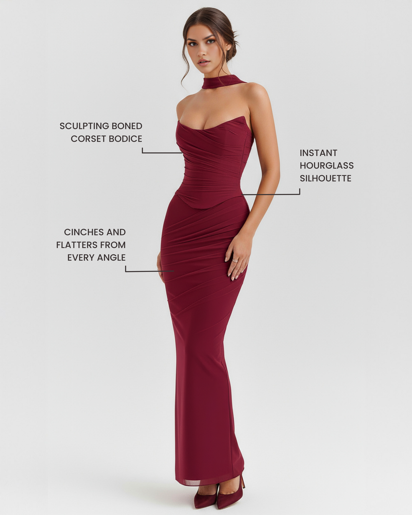 Vestido Malu – Burdeos