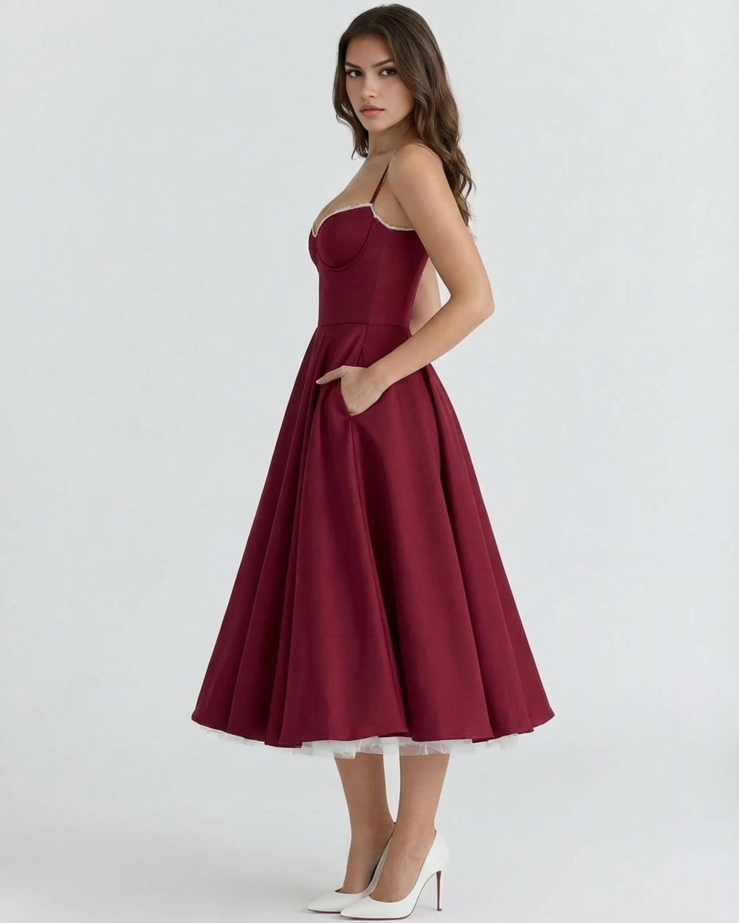 Vestido Selene – Burdeos