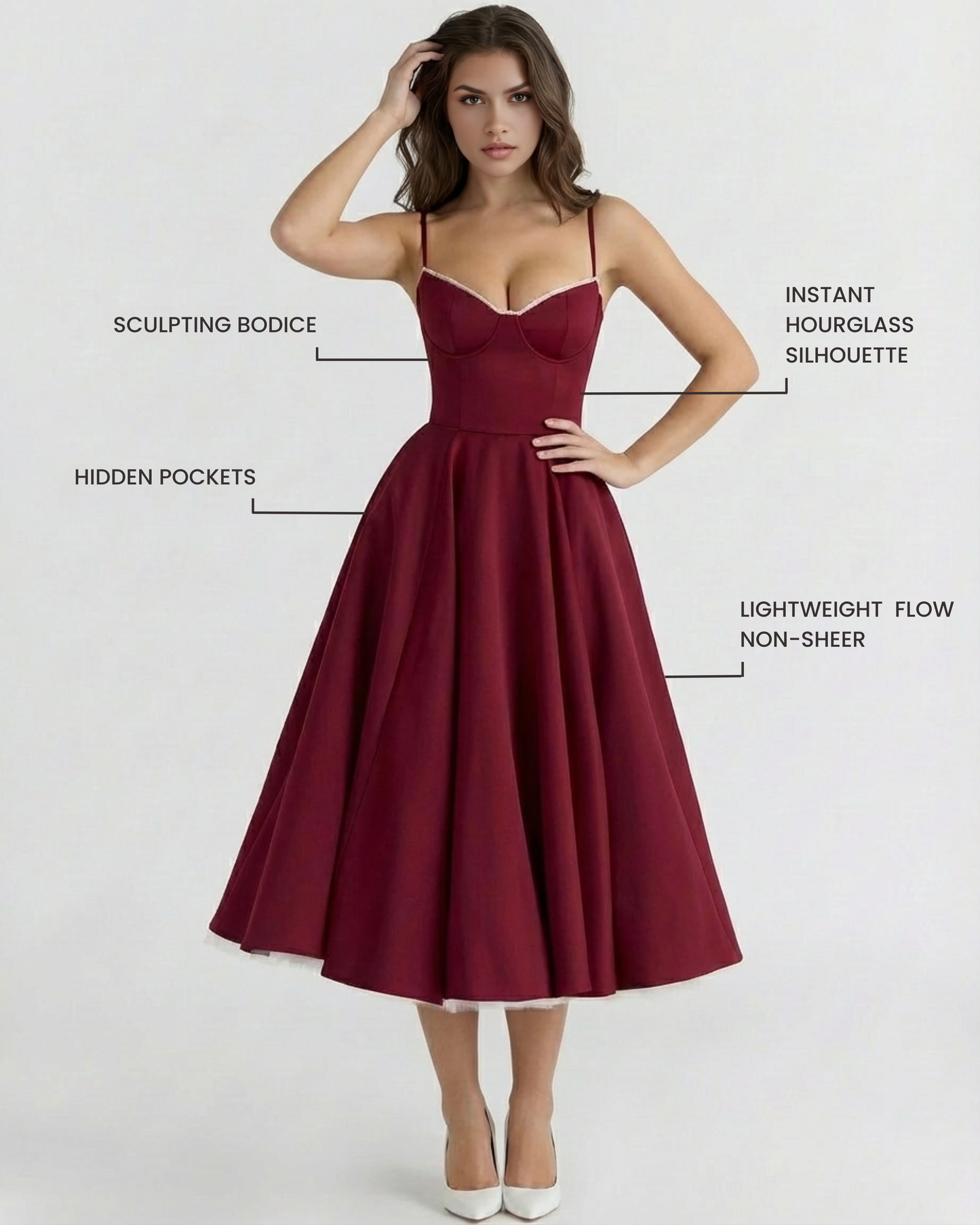Vestido Selene – Burdeos