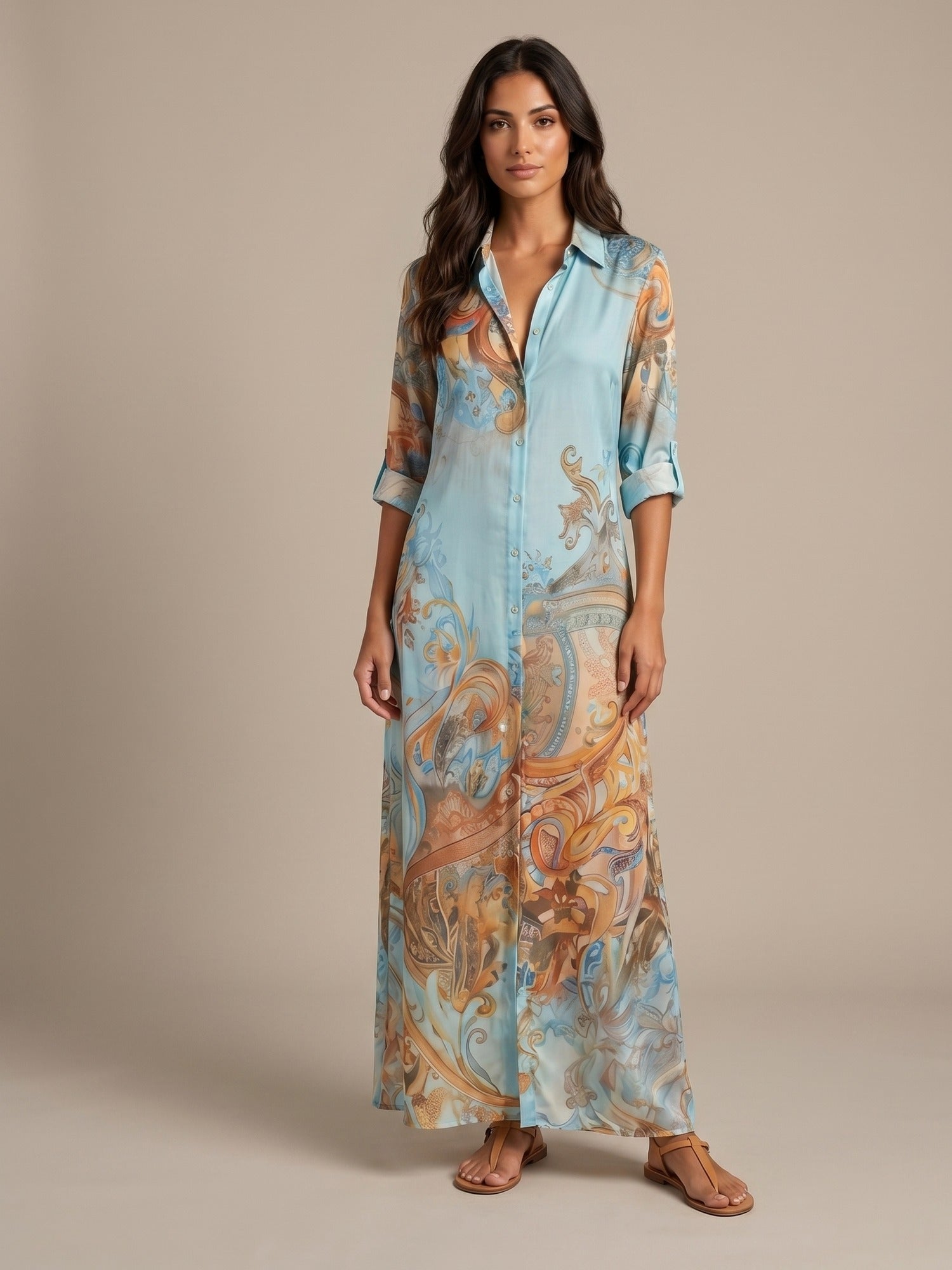 Vestido Camisero Mediterráneo