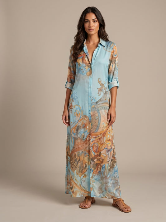 Vestido Camisero Mediterráneo