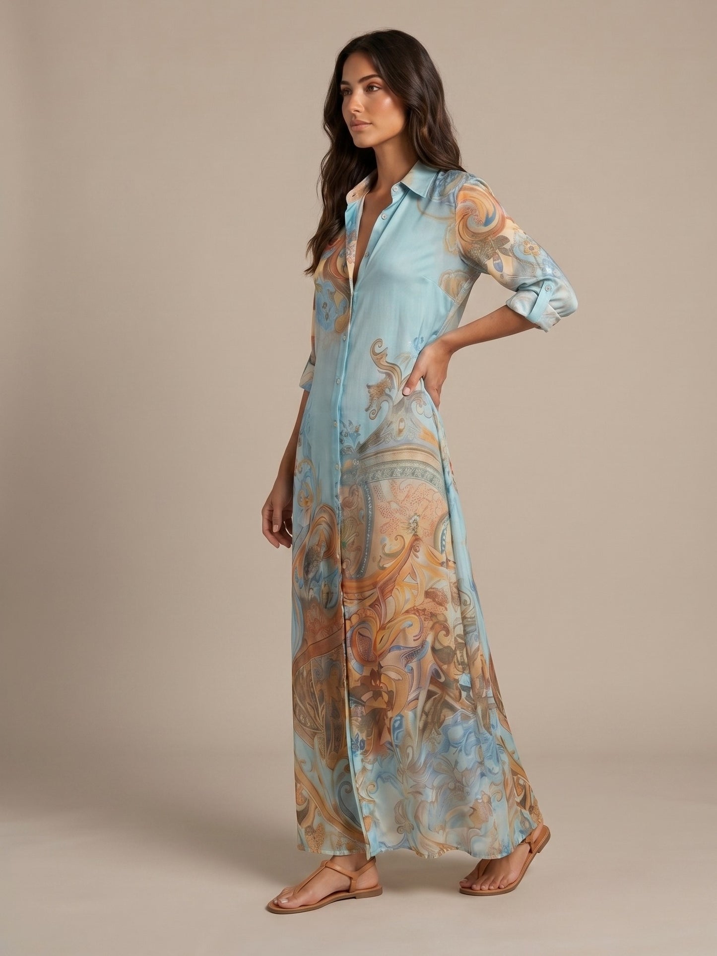 Vestido Camisero Mediterráneo