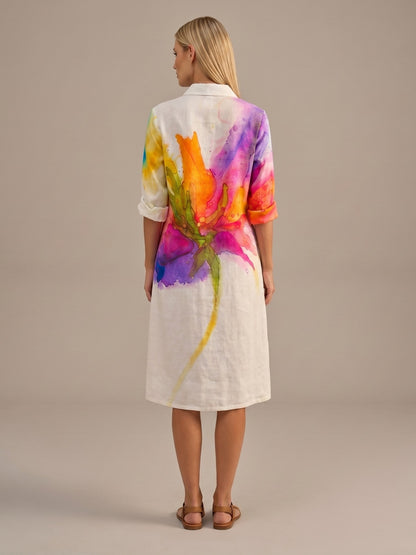 Vestido Midi Camisero Estampado