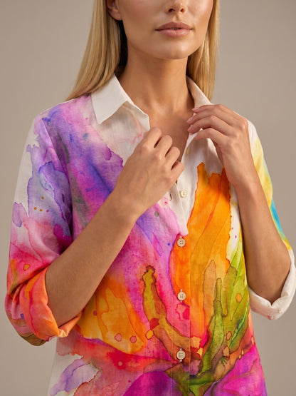 Vestido Midi Camisero Estampado