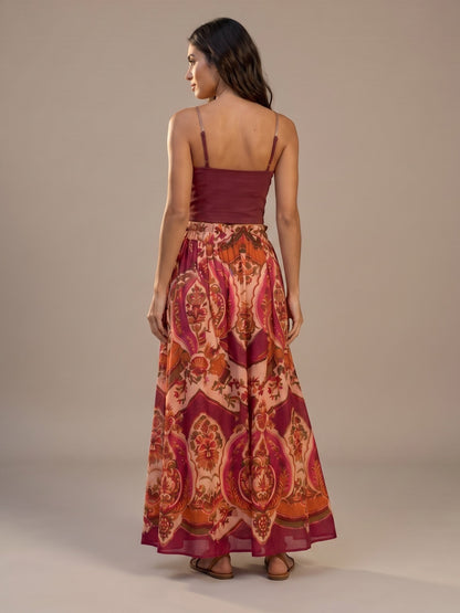 Conjunto de Top y Falda Estampado