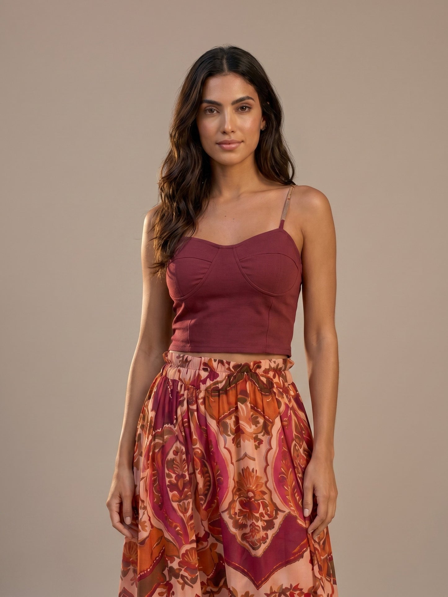 Conjunto de Top y Falda Estampado