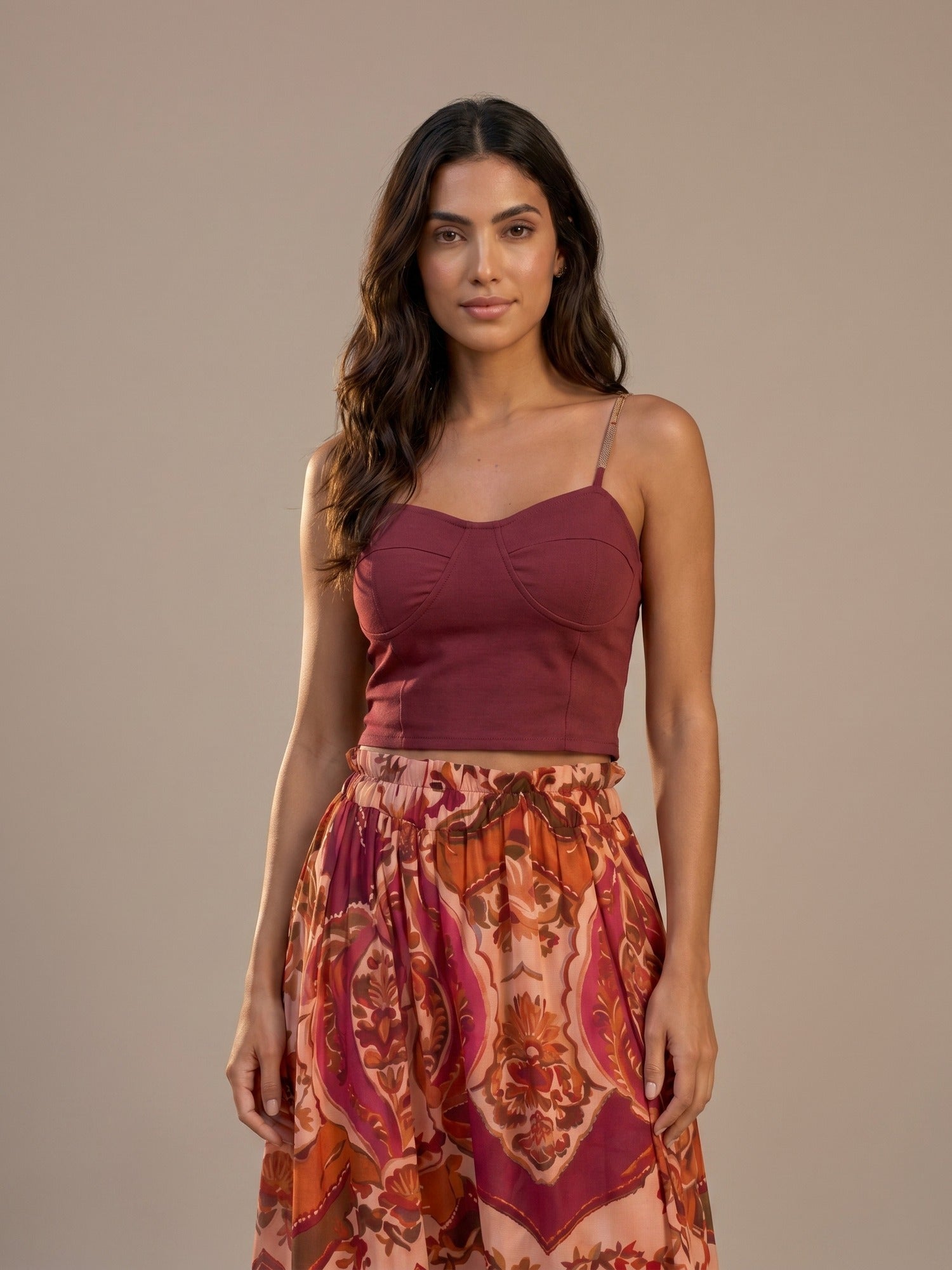 Conjunto de Top y Falda Estampado