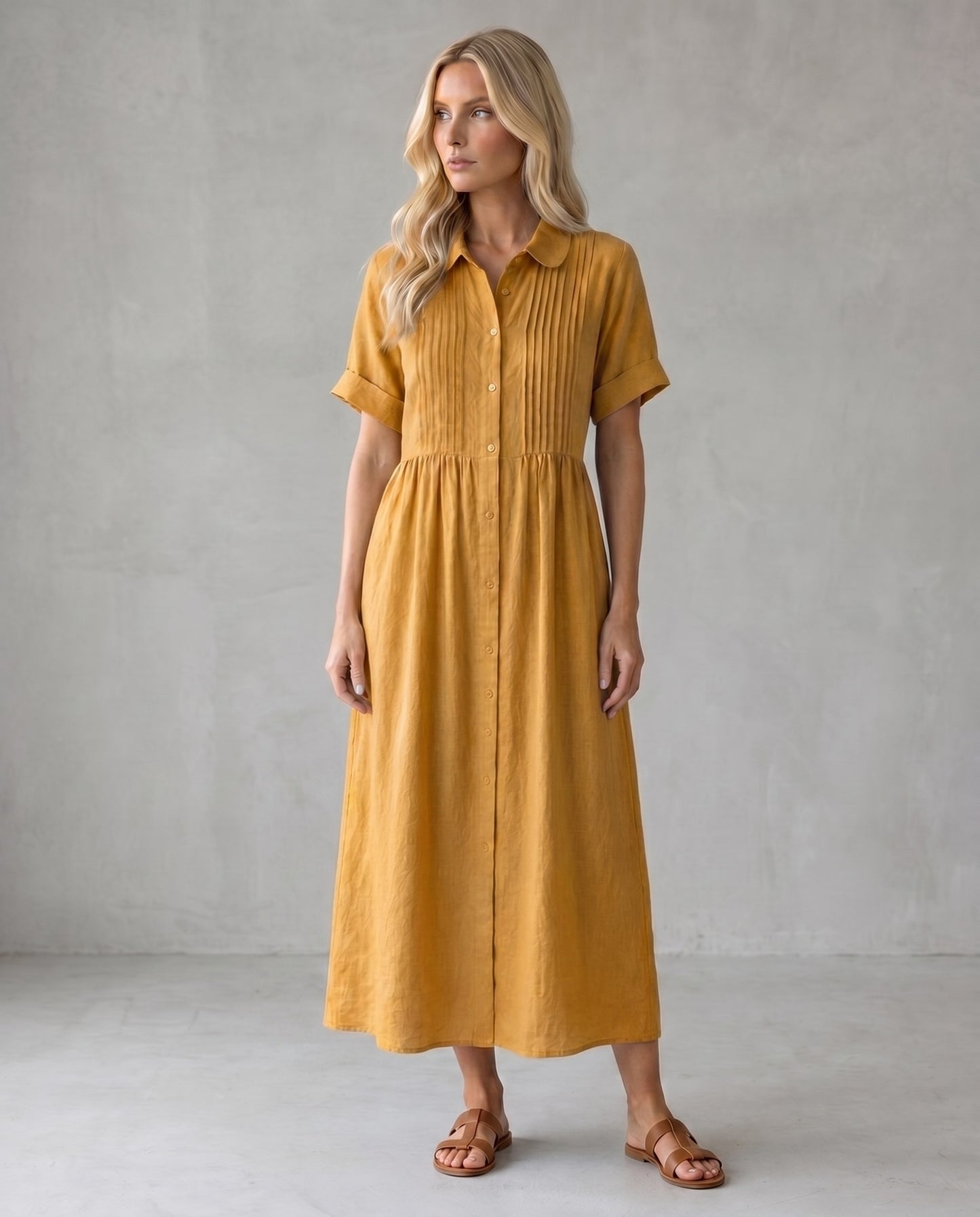 Capri | Vestido Midi Camisero de Lino