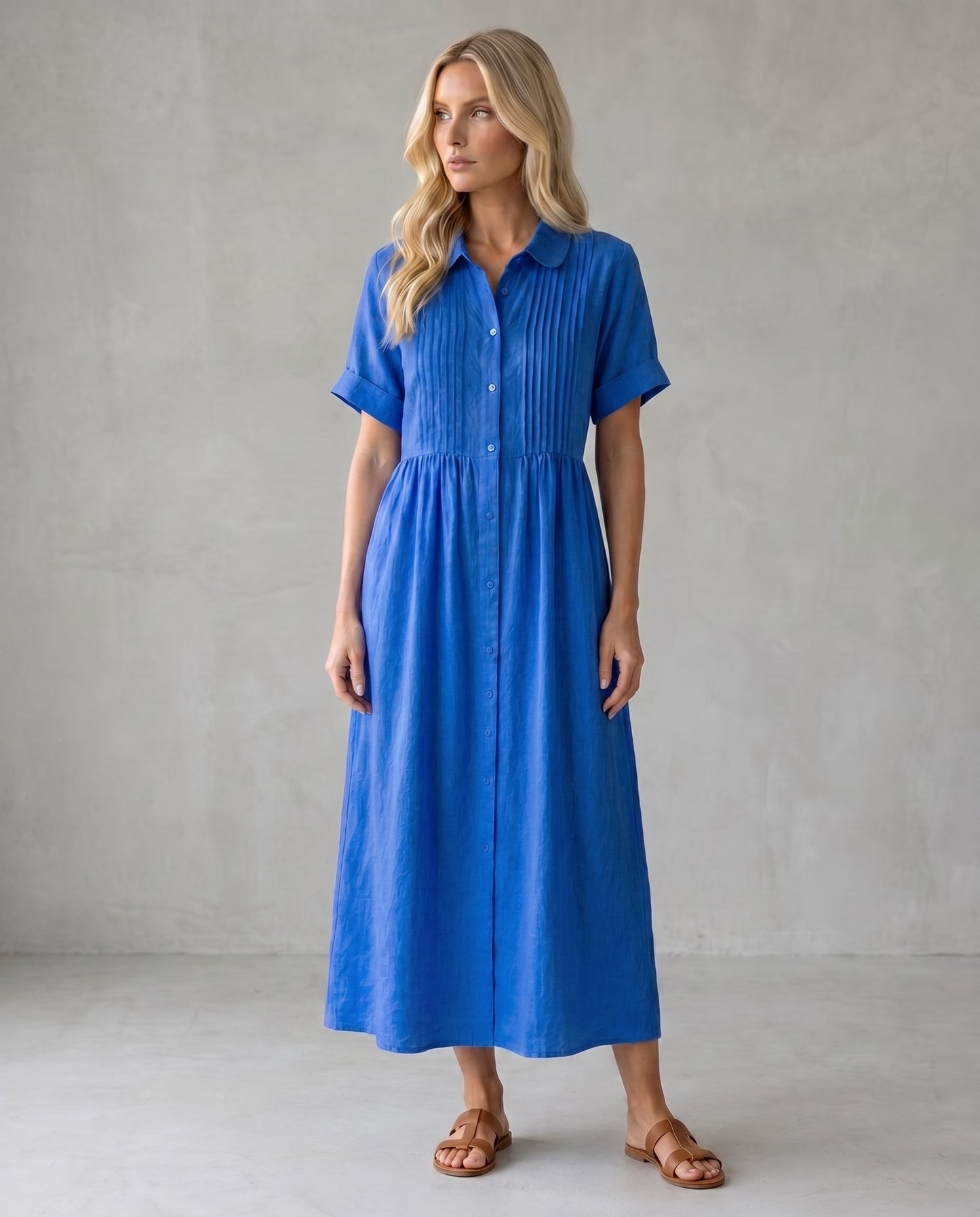 Capri | Vestido Midi Camisero de Lino