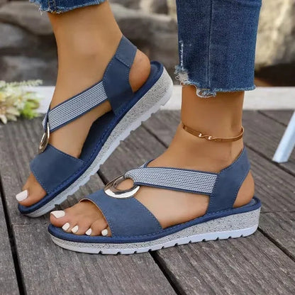 Brisa — Sandalia de Tiras con Anilla - Azul Denim