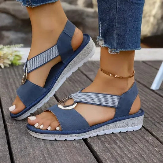 Brisa — Sandalia de Tiras con Anilla - Azul Denim