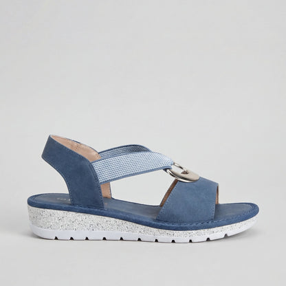 Brisa — Sandalia de Tiras con Anilla - Azul Denim