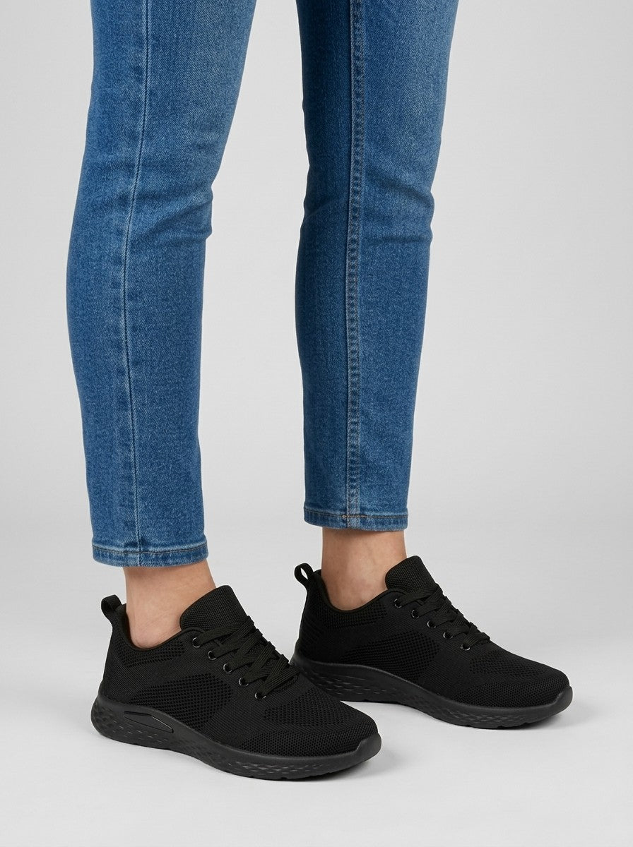 Clara — Zapatilla Cómoda de Diario - Negro Total